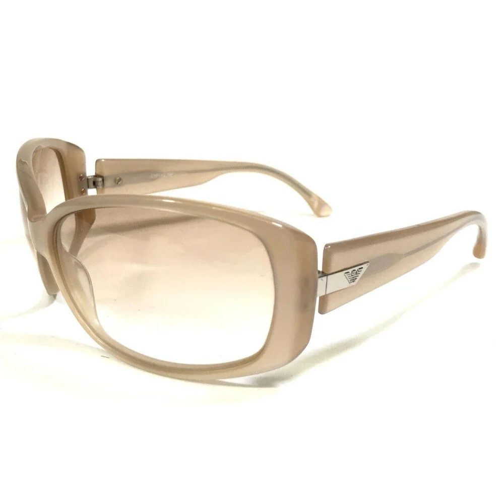 Emporio Armani Sunglasses EA9302/S BCRS7 Nude Wrap Frames with Pink Lenses